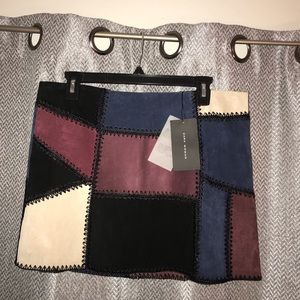 NWT ZARA suede patchwork skirt, size L